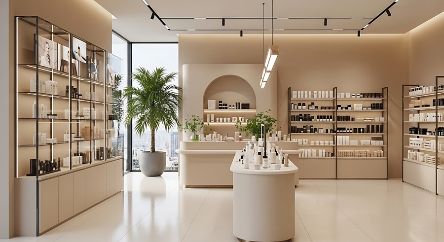 Thiết kế, Thi công Showroom cửa hàng mỹ phẩm